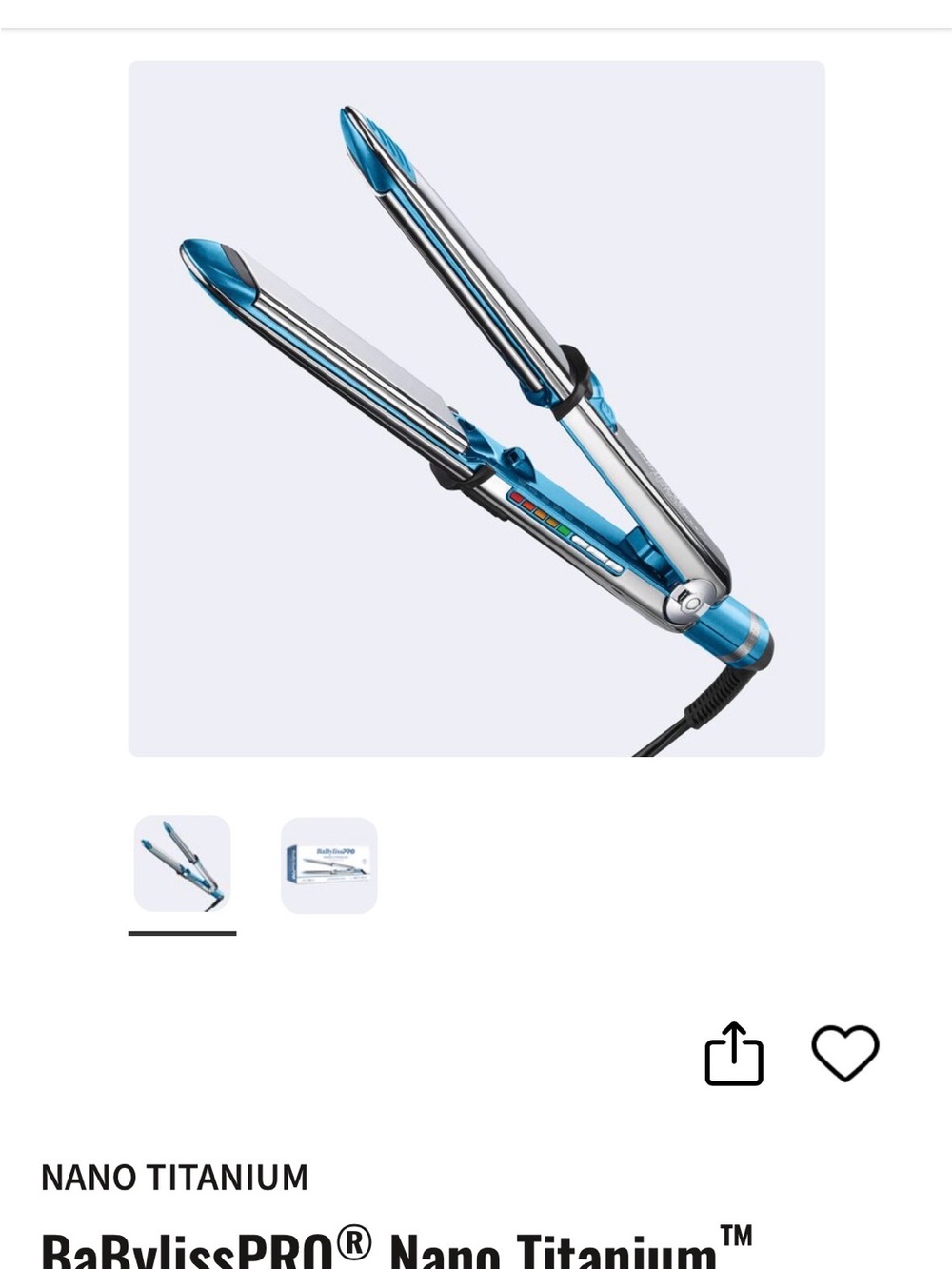 BaBylissPRO Nano Titanium Hair Straightner